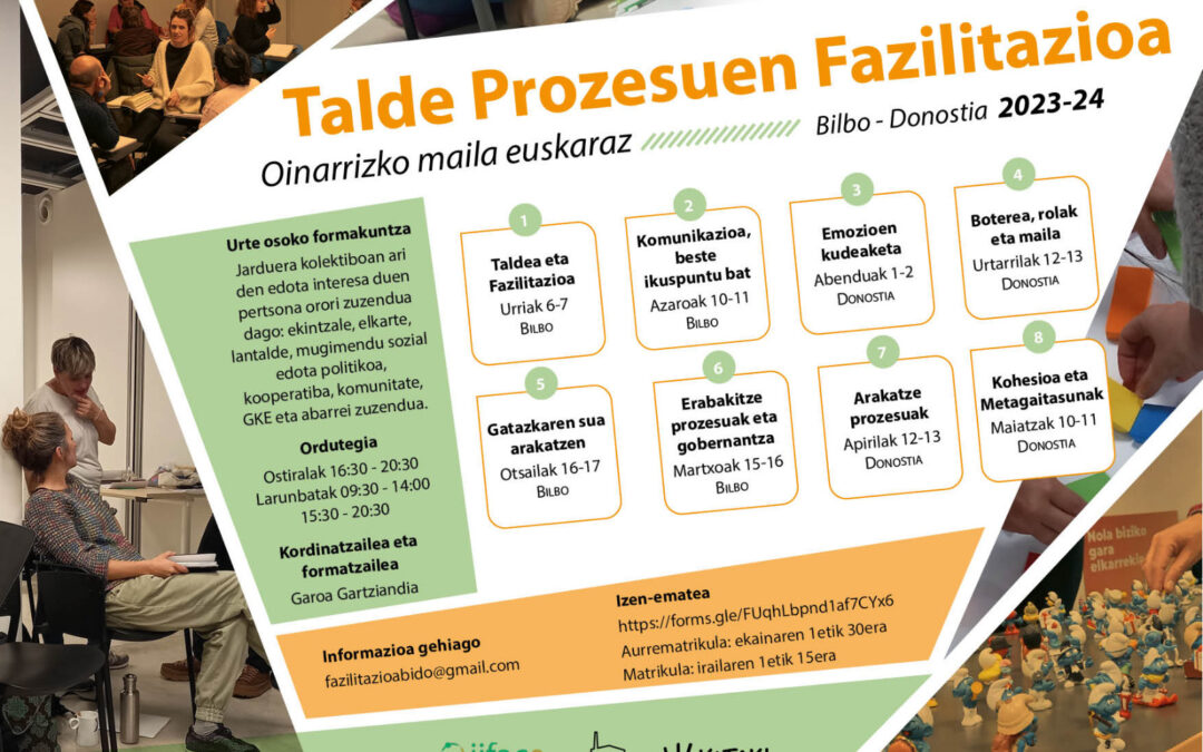 TALDE PROZESUEN FAZILITAZIOA formakuntzarako izen ematea zabalik
