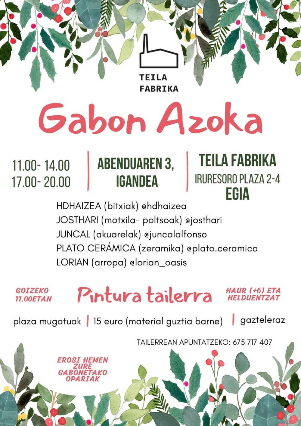 AZOKA eta PINTURA tallerra